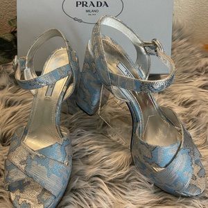 PRADA Jacquard Platform color Azzuro